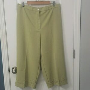 Alfred Dunner Tan Chinos with Embellished Detail, Size 14